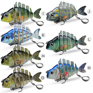 Nuevo señuelo de pesca de <span class=keywords><strong>7</strong></span> secciones, 9 cm, 24,6 g, de hundimiento lento, multiarticulado, con aspas giratorias, señuelo metálico tipo minnow para lubina y lucioperca. - Product Image 2