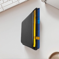 Dompet magnetik Kulit RFID kustom pemegang kartu ponsel ramping baru dengan penutup magnetis terbuka panjang pendek
