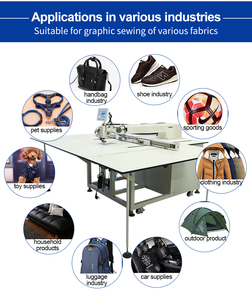 12080 mesin jahit Flat-Bed otomatis penuh kondisi baru penggerak sekrup diprogram jarum tunggal termasuk templat pola - Product Image 6