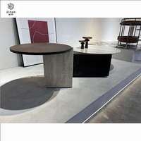Meubles personnalisés hôtel villa moderne ensemble table basse ronde en acier inoxydable avec tiroir