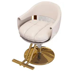 हॉट सेल हेयर सैलून गुलाबी सोना रिक्लाइनिंग हाइड्रोलिक एडजस्टेबल लिफ्ट ब्यूटी सैलून उपकरण सैलून के लिए नाई की कुर्सी स्टाइलिंग कुर्सी