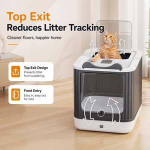 Poland Stock Foldable <b>Cat</b> <b>Litter</b> Box with Drawer Large Enclosed Pet Toilet Top Entry EU Dropshipping - Product Image 5