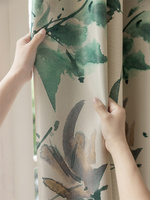 Tissu de rideau imprimé de haute qualité, design peinture à l'encre, vente en gros d'usine, pour usage domestique, tissu de rideau imprimé très vendu