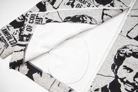 Veste en molleton de coton à capuche décontractée d'hiver de haute qualité avec fermeture éclair, imprimé motif et broderie strass – Vente en gros personnalisée