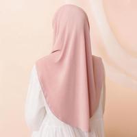 Pañuelo Árabe Nuevo de Color Liso con Doble Borde Redondo, Velo Protector Solar para Mujeres Musulmanas, Pañuelo para la Cabeza, Hiyab, Gorro Interior, Turbante