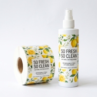 Étiquettes personnalisées en rouleau avec barrière imperméable, résistante à l'humidité et à l'huile pour emballages de flacons de brumes rafraîchissantes pour le visage.