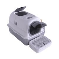 Bac à litière pour chat en acier inoxydable moderne, haute absorption, design fermé, facile à nettoyer, fournitures pour animaux de compagnie, vente de chatons