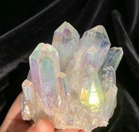 Kristal Kuarsa Bening Berlapis Elektro Aura Pelangi Angel Aura Grosir, Cluster Kuarsa Bening Berlapis Elektro Kristal Putih untuk Dekorasi