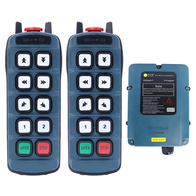 Factory Price Industrial Crane Radio Smart Wireless Remote Control 2 Transmitter and 1 Receiver 433/868/915MHz Rolling Code