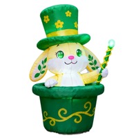 Direktvertrieb Großhandel St. Patrick's Day Kleeblatt-Grüner Hut Cartoon Aufblasbare Laterne Spielzeug für Irische Bierparty