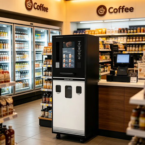Distributeur <span class=keywords><strong>de</strong></span> café automatique sans personnel pour les commerces en bord <span class=keywords><strong>de</strong></span> <span class=keywords><strong>route</strong></span> avec système <span class=keywords><strong>de</strong></span> refroidissement intégré - Product Image 1