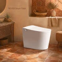 WC intelligent monobloc à sortie arrière en S, avec bidet automatique, chasse d'eau, siège chauffant et télécommande