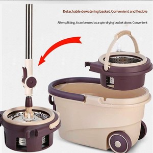 Fregona de limpieza mágica de Doble accionamiento con cubo extraíble, limpiador de suelo de cocina para el hogar, fregonas giratorias de presión manual, poste de acero - Product Image 2