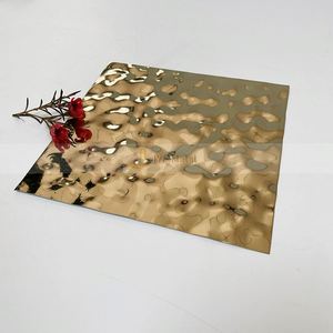EX241 Embossed Golden Water Ripple <b>Wave</b> Decorative 300 Series Stainless Steel Plate <b>Mirror</b> 304 Corrugated Bending - Product Image 2