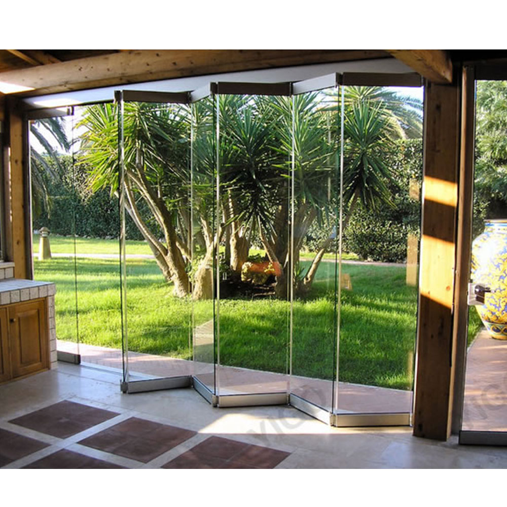 Frameless Folding Glass Doors - Modern Exterior Patio Door System with  Transparent View \u0026 Affordable Prices for Commercial Use, image size:1000x1000