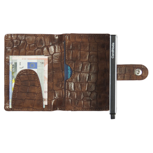 CardHoda Genuine Leather Alligator Pattern Short <b>Wallet</b> <b>RFID</b> Blocking Card Holder Unisex Minimalist Buckle Closure - Product Image 2
