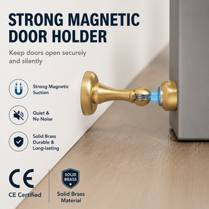 Koppalive supporto porta porta in ottone resistente protezione da parete porta in legno anti-collisione nero tappo magnetico porta - Product Image 2