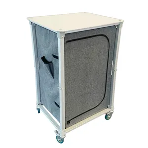 Customized Color Aluminum Tube High Strength Material Living Room Furniture Cabinet With Universal Wheels