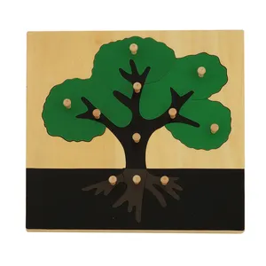 BO004 Kids Wooden Educational Children Toy Tree puzzle montessori material