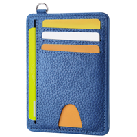 Porte-cartes RFID anti-électronique personnalisé en similicuir grainé, fin et minimaliste, pour homme et femme, à insérer dans la poche avant
