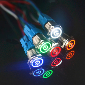 16 مقاوم للماء LED ، رأس مسطح ، زر دفع مؤقت ثابت IP65 ، هيكل إلكتروني - Product Image 6