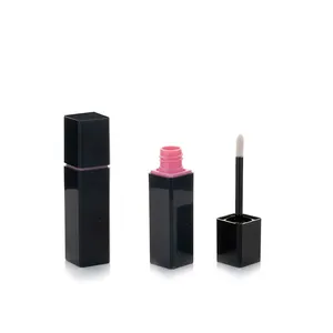 Bán buôn dễ thương Mini Quảng trường màu đen ưa thích Lip Gloss Ống container rỗng nhỏ 5ml Rỗng Lip Gloss Ống bao bì