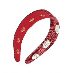 Bandeau pour cheveux fait main, design original, multicolores, brodé, avec perles, pour femmes, accessoires de mode pour cheveux - Product Image 1