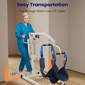 שדרוג מתקפל לחולה חשמלי מכשיר העברה רפואי עם קלע לקשישים קל לפרק קל משקל 440lbs קיבולת - Product Image 6