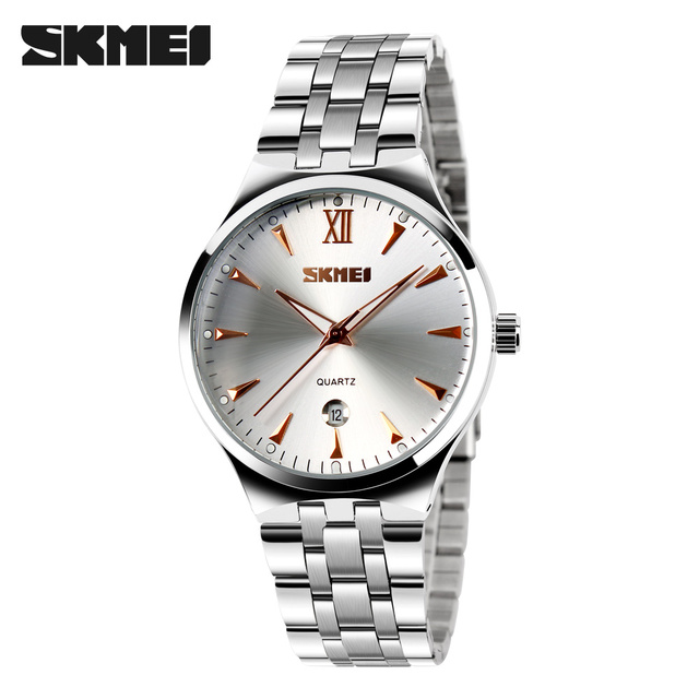 SKMEI 9071 Hot Sale Stainless Steel Sport Fashion Business Men Watch with Japan Quartz Movement 30M Waterproof