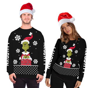 De alta calidad cómodo animal patrón de algodón de Navidad <span class=keywords><strong>hombre</strong></span> y mujer sudaderas con capucha - Product Image 3