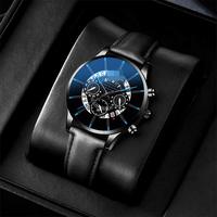 Nuevo Reloj de Pulsera de Negocios Casual para Hombre con Simulación de Tres Ojos y Calendario, Conjunto de Reloj y Brazalete para Hombre