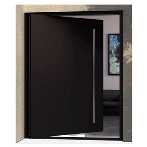 <strong>New</strong> Modern Wrought Steel Front Door Swing Single Aluminum Full View Glass Pivot Metal Iron Entry Doors for House Exterior <strong>Gate</strong> - Product Image 1
