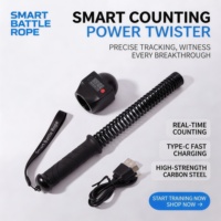 Cuerda de Batalla Inteligente de Alta Gama Sin Cables 2 en 1 con Temporizador y Contador, Equipo de Fitness Portátil Pequeño para Entrenamiento de Brazos y Cardio