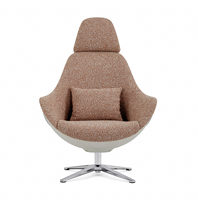 Fauteuil de relaxation ergonomique moderne à bascule et pivotant, dossier haut, revêtement en cuir, coussin en tissu doux pour la maison, le bureau, la chambre et l'hôtel