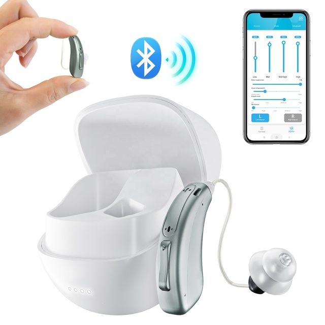 High Quality Medical Hearing Aid 16 Channel APP Adjustment Wireless BTE RIC Rechargeable Bluetooth Hearing Aid for Deafness
