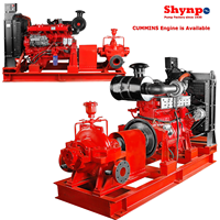 SHYNPO Grande Capacité Split Case Diesel Moteur Pompe À Incendie Horizontal Double Aspiration Système De Pompe À Incendie Avec Moteur Diesel
