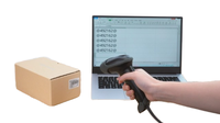 Lecteur de codes à barres QR filaire USB 1D 2D Scanner de codes à barres LED CCD pour supermarché Solutions de point de vente Produit en stock compatible Android