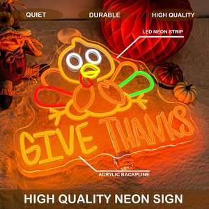 Thanksgiving Turkey Letreros Neon LED indoor hanging ambient light shop <b>sign</b> wall decoration light entrance indicator light - Product Image 2