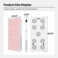 Panneau de luminothérapie LED rouge NIR 480, 590, 630, 660, 670, 810, 830, 850, 1060 nm avec musique et lumière, contrôle vocal intelligent, prise US, chauffant
