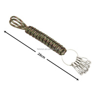 Mousqueton porte-clés d'extérieur, corde en paracorde, kit de survie d'urgence, anneau porte-clés