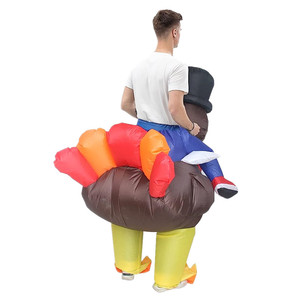 Thanksgiving Day Adult Halloween <strong>Costume</strong> Funny Riding Black <strong>Turkey</strong> <strong>Inflatable</strong> Waterproof Polyester Unisex Mascot Suit Free Size - Product Image 5