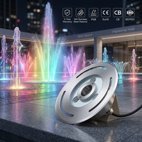 IP68 Paslanmaz Çelik LED Fıskiye Nozul Lambası 12w DMX512 RGB, Müzik Senkronizasyonlu Su Jeti Lambası, 1260lm, Fıskiye Gölet Bahçe için 3 Yıl Garanti