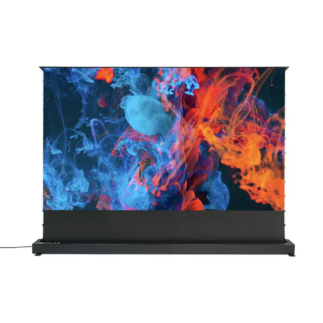 100-120 Inch Motorized Floor Rising ALR UST Projection Screen 4K UST Projector Compatible 16:9 Black Crystal Fabric