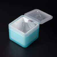 Boîte carrée personnalisable pour cotons démaquillants, pot à masques en coton avec couvercle rabattable et pince à épiler, conteneur pour cotons démaquillants – Offre Spéciale