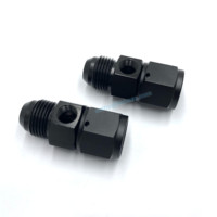 Adaptateur de raccord de manomètre en aluminium droit AN4 AN6 AN8 AN10 mâle vers femelle 1/8 NPT avec port latéral pour capteur de pression