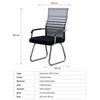 Chaise de conférence ergonomique en mesh, neuve, confortable, pour salle de réunion, bureau ou visiteurs.