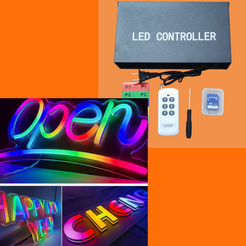 Remote T8-1000AC RGB Led Strip Control Programmable 8-Channel Output 8192-Pixel Sync SD Card Led Pixel Controller Waterproof