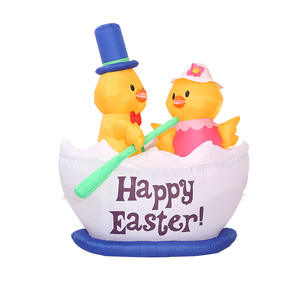 Décoration gonflable <span class=keywords><strong>de</strong></span> Pâques BOYI Poulet gonflable jaune <span class=keywords><strong>de</strong></span> Pâques avec bateau - Product Image 1