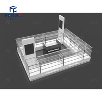 Kiosque en verre en forme de parfum 10x14 pour parfums mobiles, solutions modulaires de kiosques à parfums