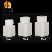 HDPE Blanc Noir Opaque Carré En Plastique Large Bouche En Plastique Médecine Capsules Conteneur Pilule Bouteille